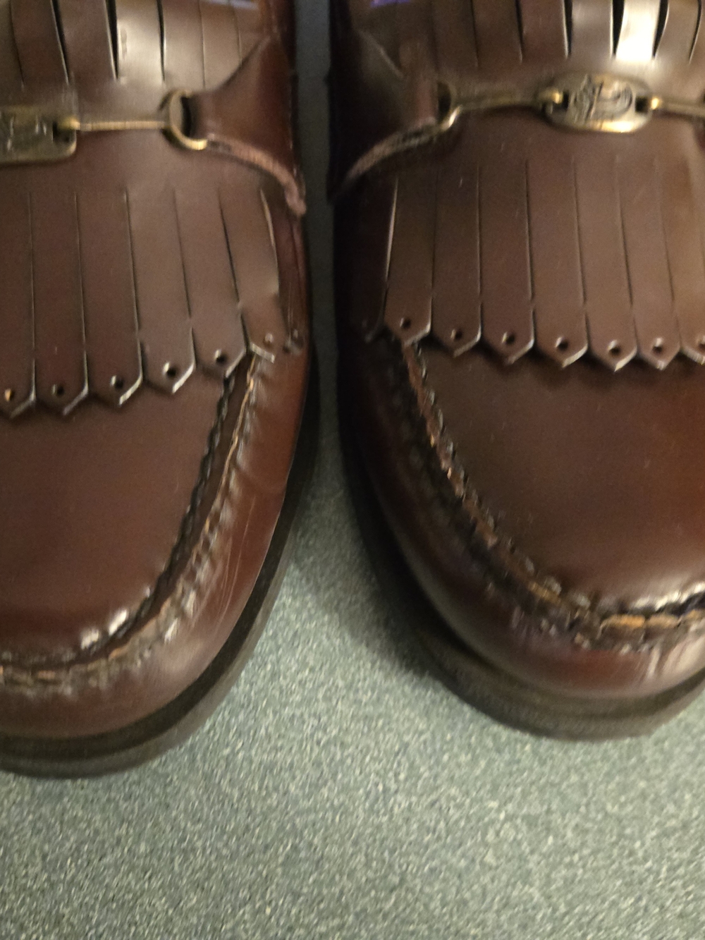G.H. Bass & Co. Brown Leather Kiltie Bit Loafers - Picture 5 of 6